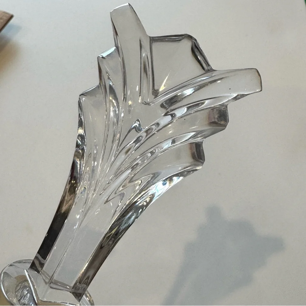 Vintage Fan Lead Crystal Bottle Decanter Stopper Art Deco 5.75